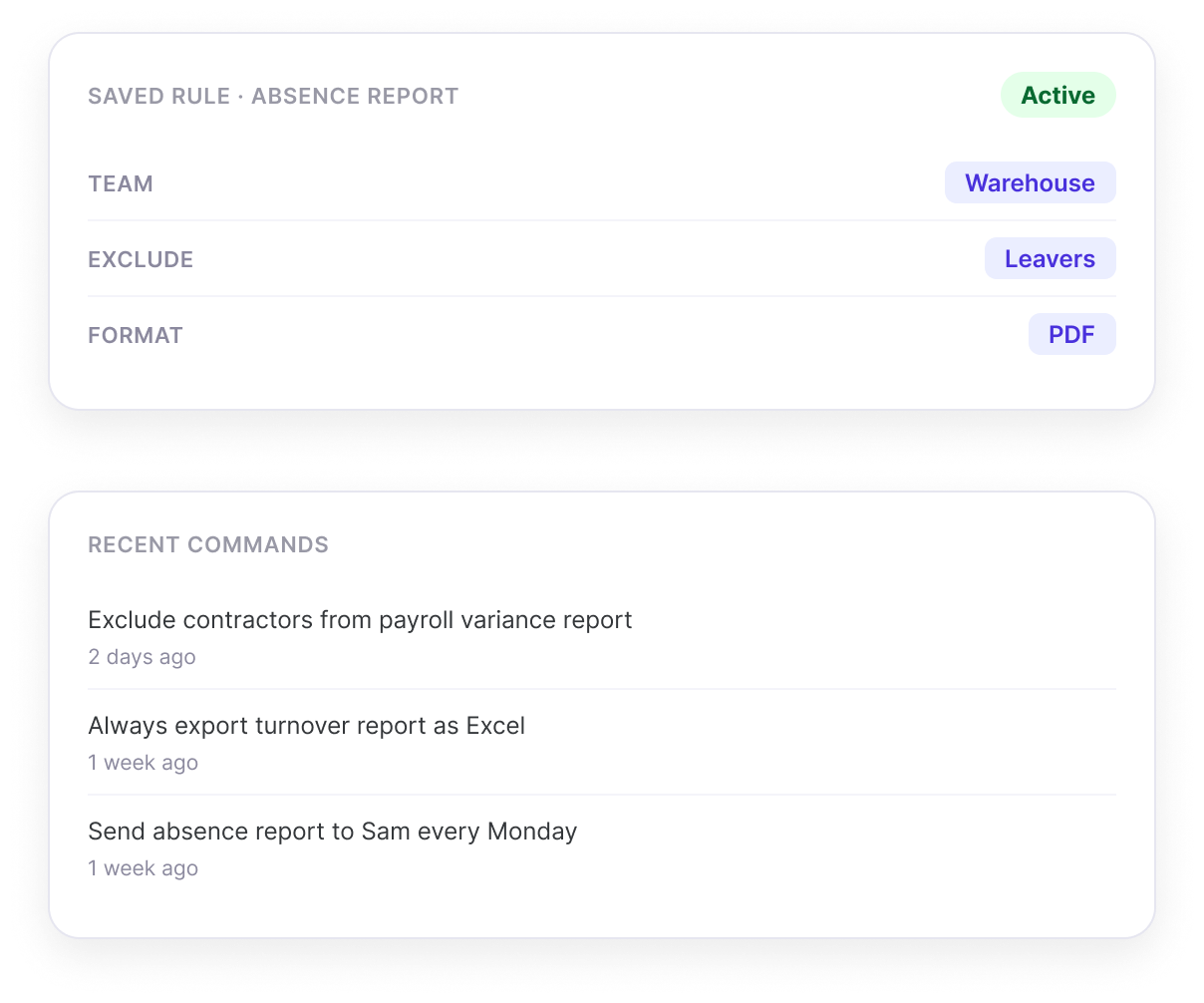 Report Assist saving a report rule to run automatically