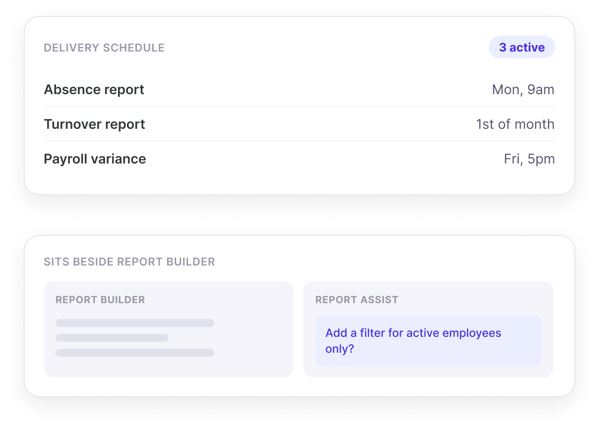 Report Assist delivering reports on schedule alongside the report builder