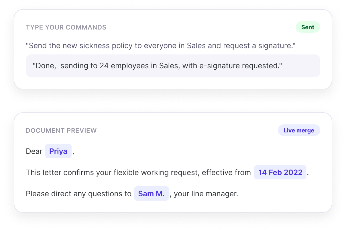 DocSender creating, personalising and sending documents