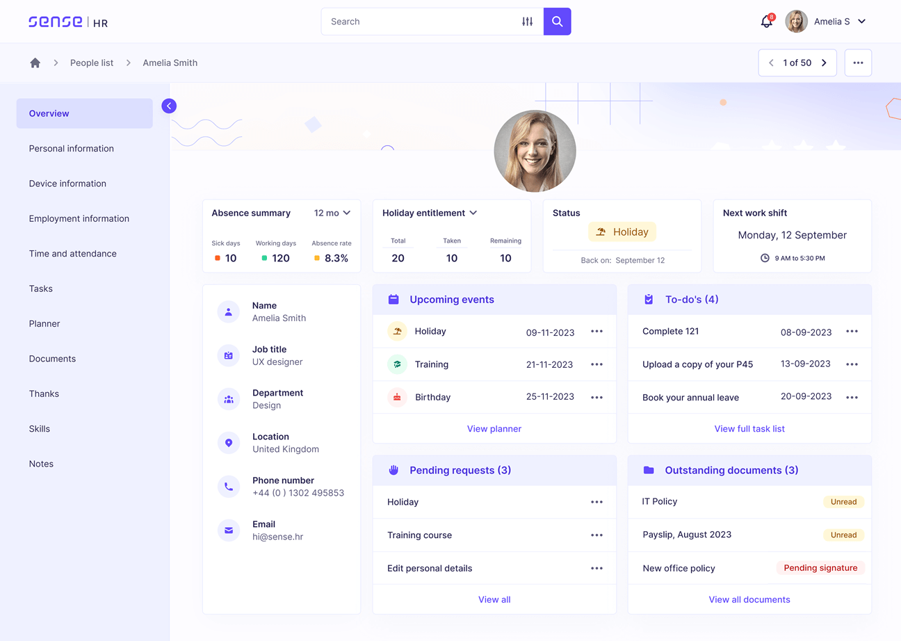 All your HR records, in one easy place.