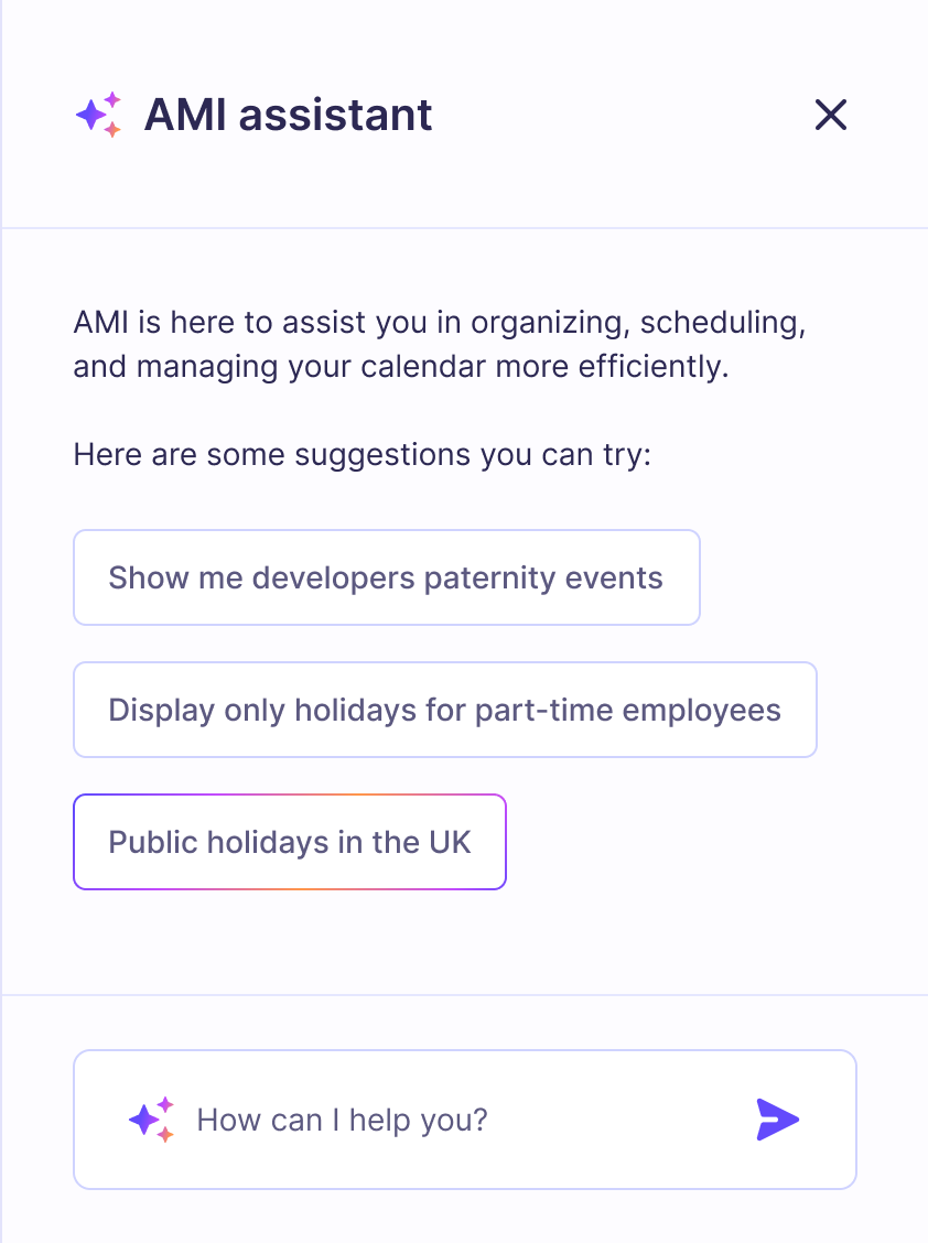 Meet AMI, your <span>AI HR assistant</span>.