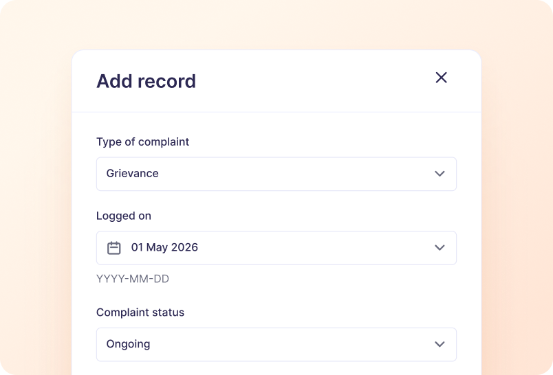 Disciplinaries & Grievances screenshot